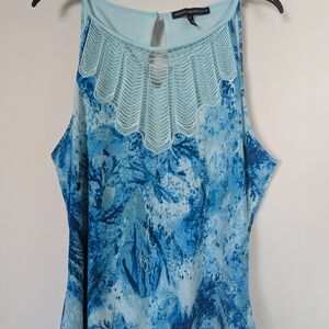 White House Black Market Blue Lace Detail Camisole